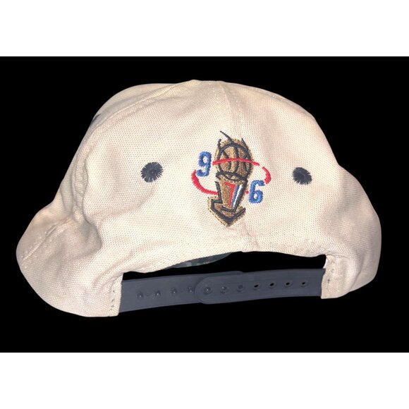 Vtg NOS Chicago Bulls NBA Champions '96 Snapback Hat Logo Athletic Official Lock - Picture 4 of 9